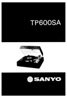 Sanyo TP-600SA - Owners Manual 